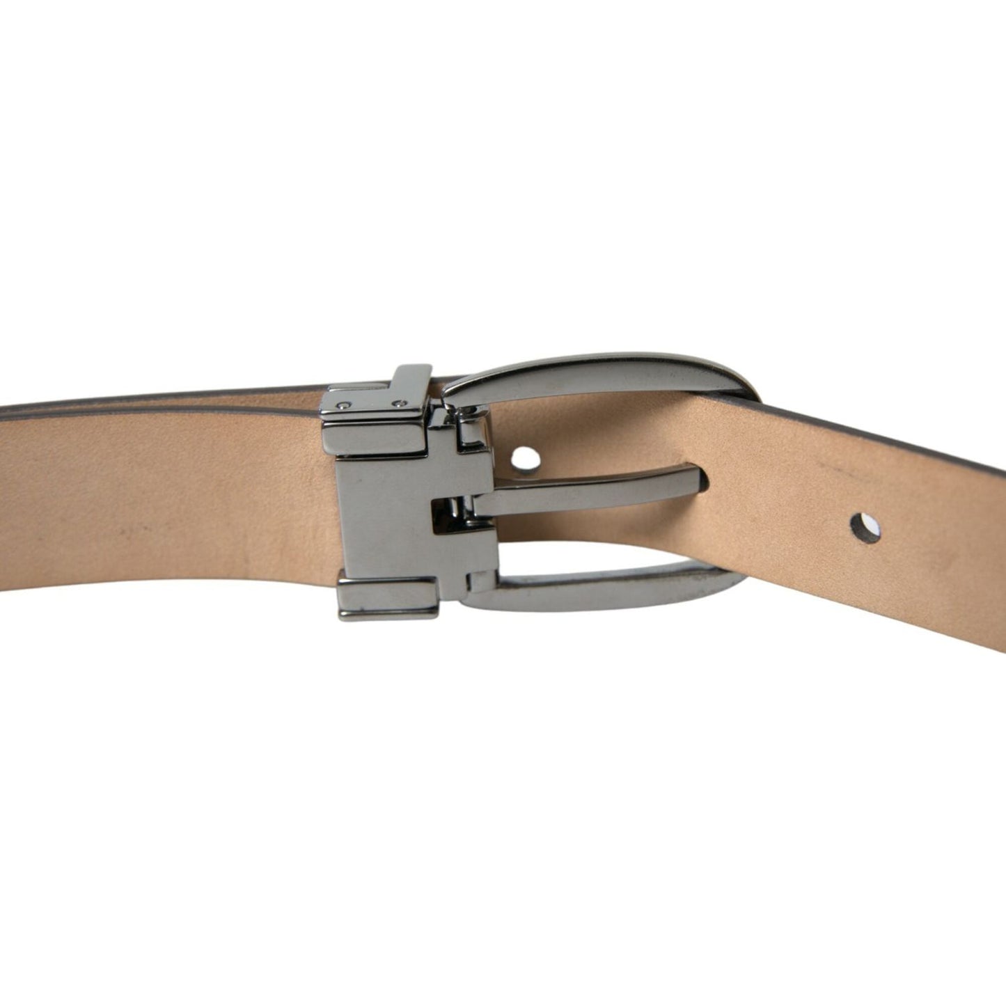 Dolce & Gabbana Elegant Leather Belt with Eye-Catching Buckle Dolce & Gabbana Rosy Brown