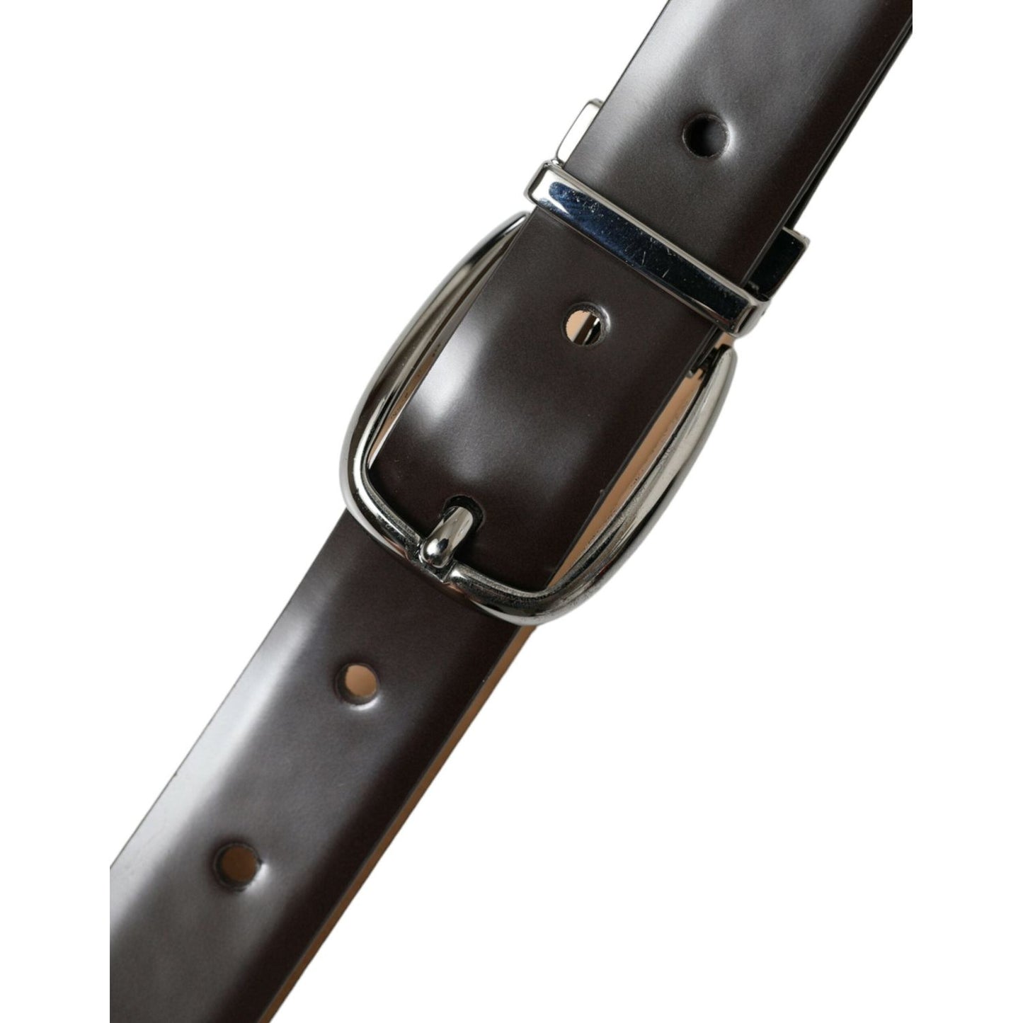Dolce & Gabbana Elegant Leather Belt with Eye-Catching Buckle Dolce & Gabbana Dark Slate Gray