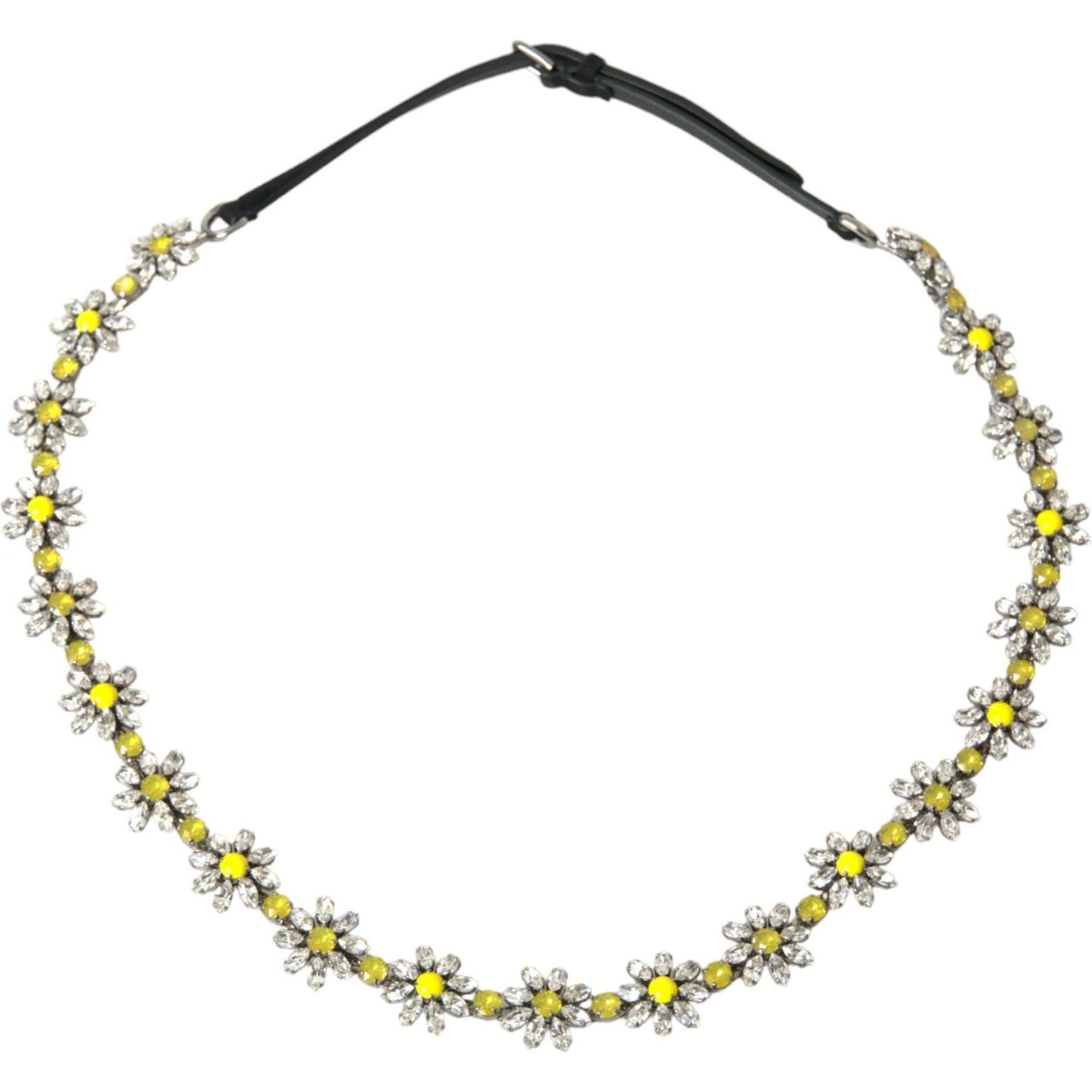 Dolce & Gabbana Elegant Crystal-Embellished Leather Belt Dolce & Gabbana Light Gray