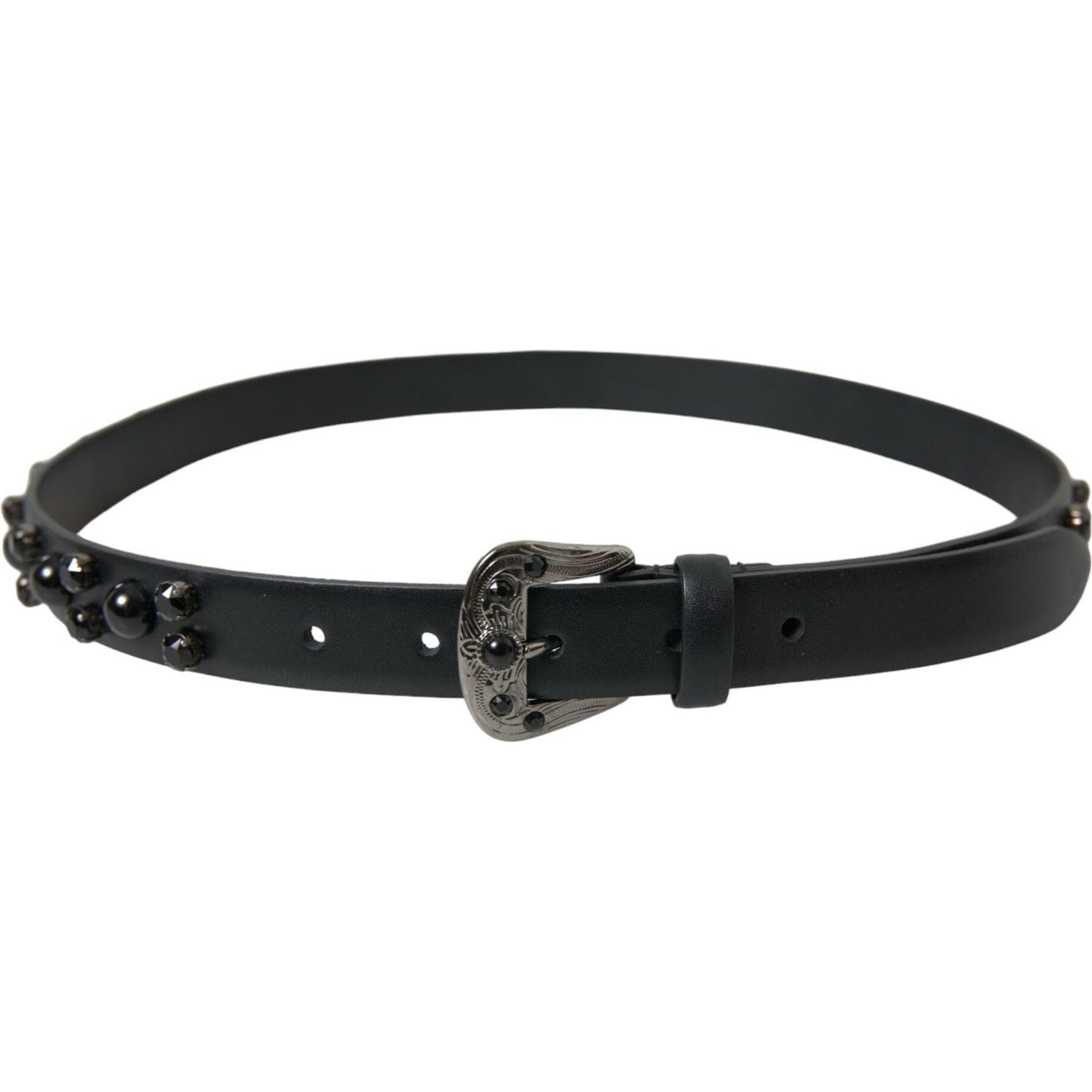 Dolce & Gabbana Engraved Logo Leather Waist Belt Dolce & Gabbana Dark Slate Gray
