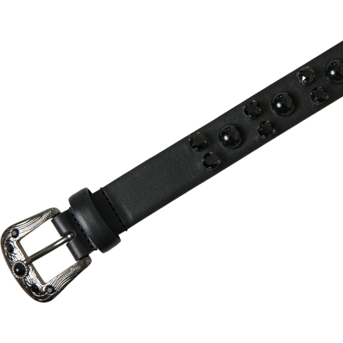 Dolce & Gabbana Engraved Logo Leather Waist Belt Dolce & Gabbana Dark Slate Gray