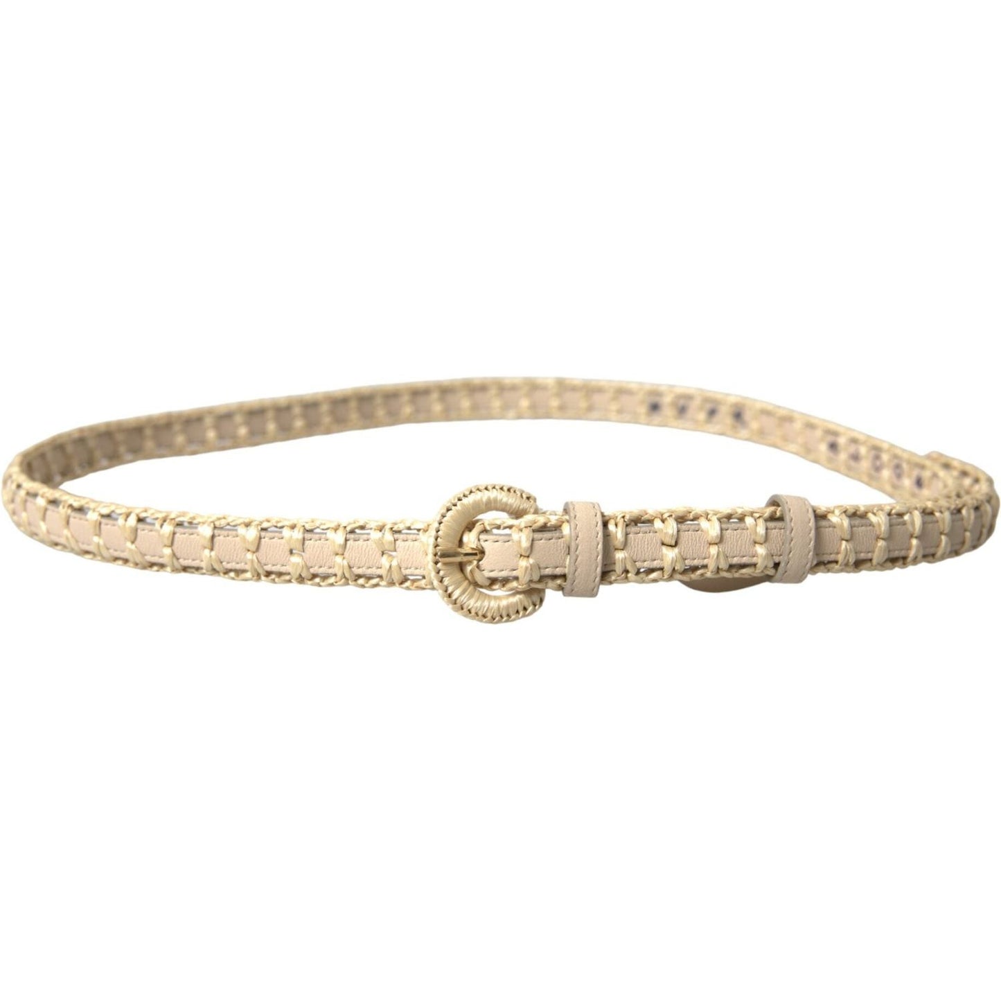 Dolce & Gabbana Elegant Beige Leather Waist Belt Dolce & Gabbana Tan