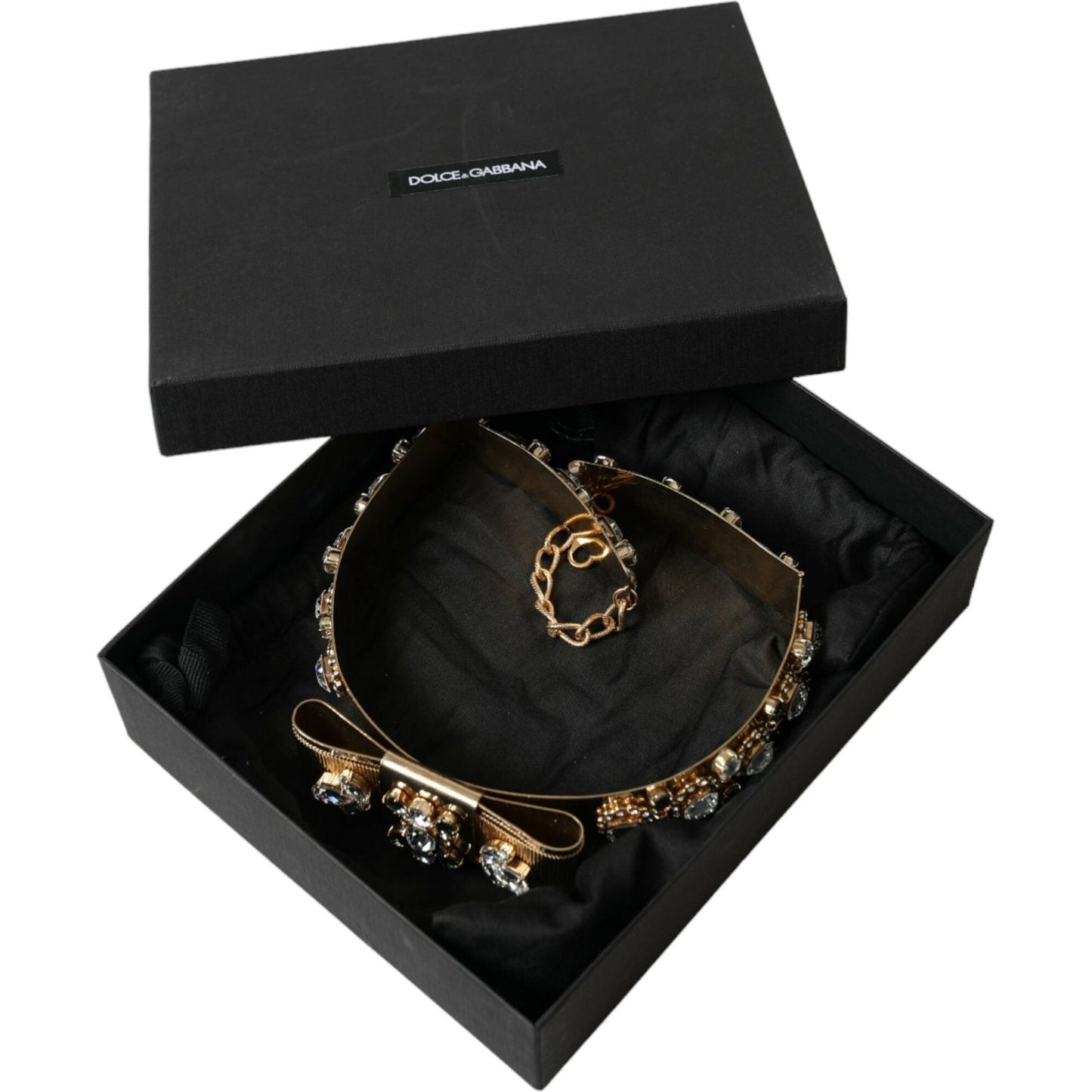 Dolce & Gabbana Gold-Tone Crystal Embellished Waist Belt Dolce & Gabbana Black