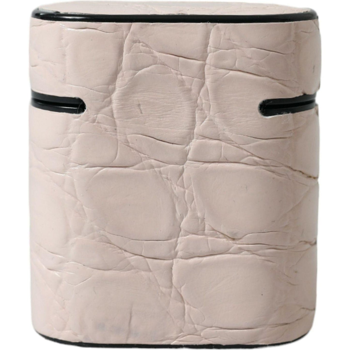 Dolce & Gabbana Elegant Light Pink Leather Airpod Case Dolce & Gabbana Gray