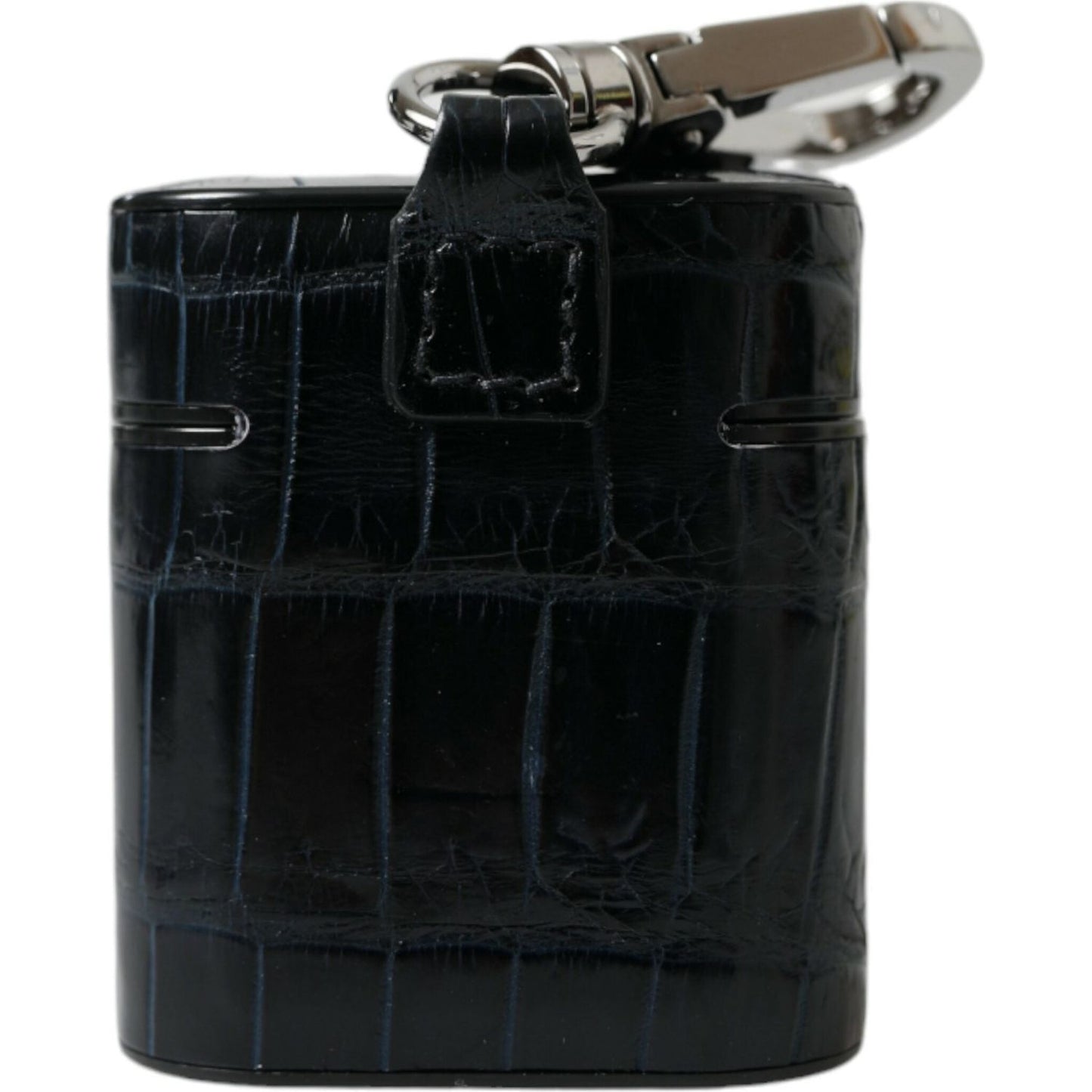 Dolce & Gabbana Chic Crocodile Leather Airpods Case Dolce & Gabbana Black