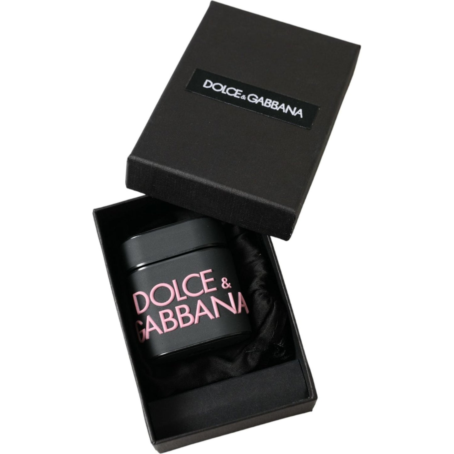 Dolce & Gabbana Elegant Dual-Tone Leather Airpods Case Dolce & Gabbana Dark Slate Gray