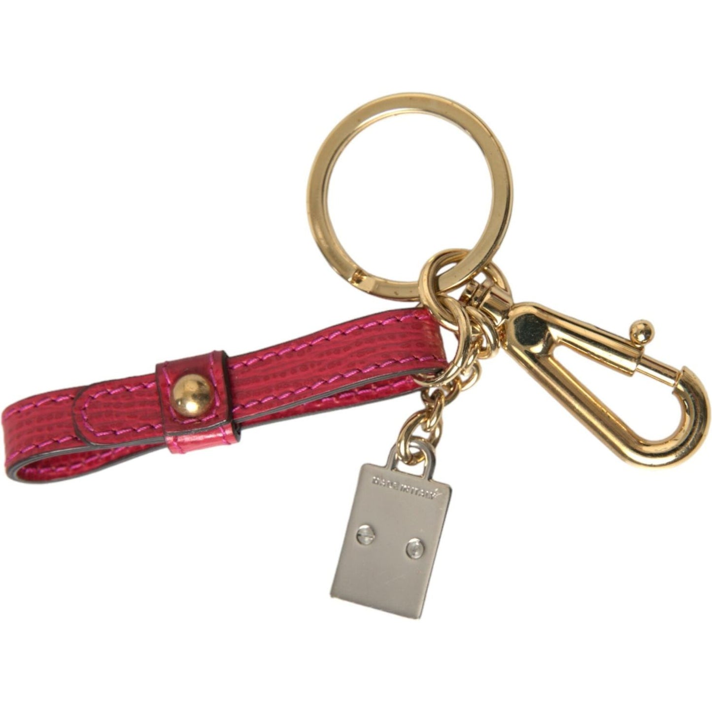 Dolce & Gabbana Stunning Red Leather Keychain Dolce & Gabbana Rosy Brown
