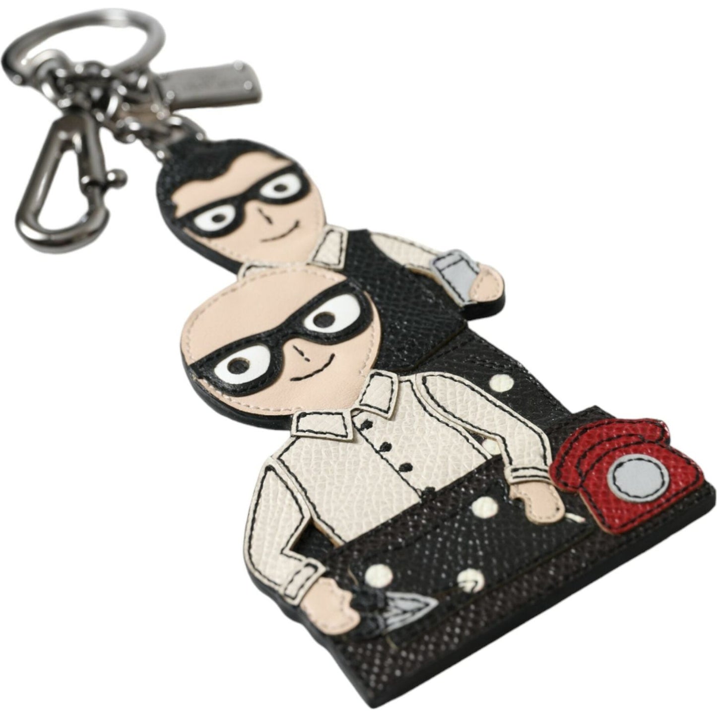 Dolce & Gabbana Elegant Multicolor Leather Keychain Dolce & Gabbana Light Gray