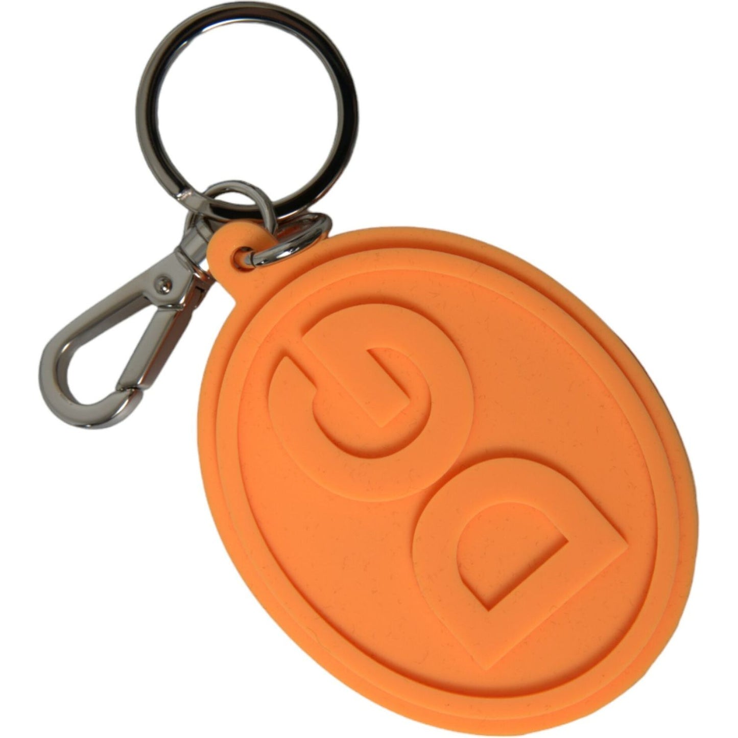Dolce & Gabbana Elegant Orange Charm Keyring with Silver Detail Dolce & Gabbana Coral