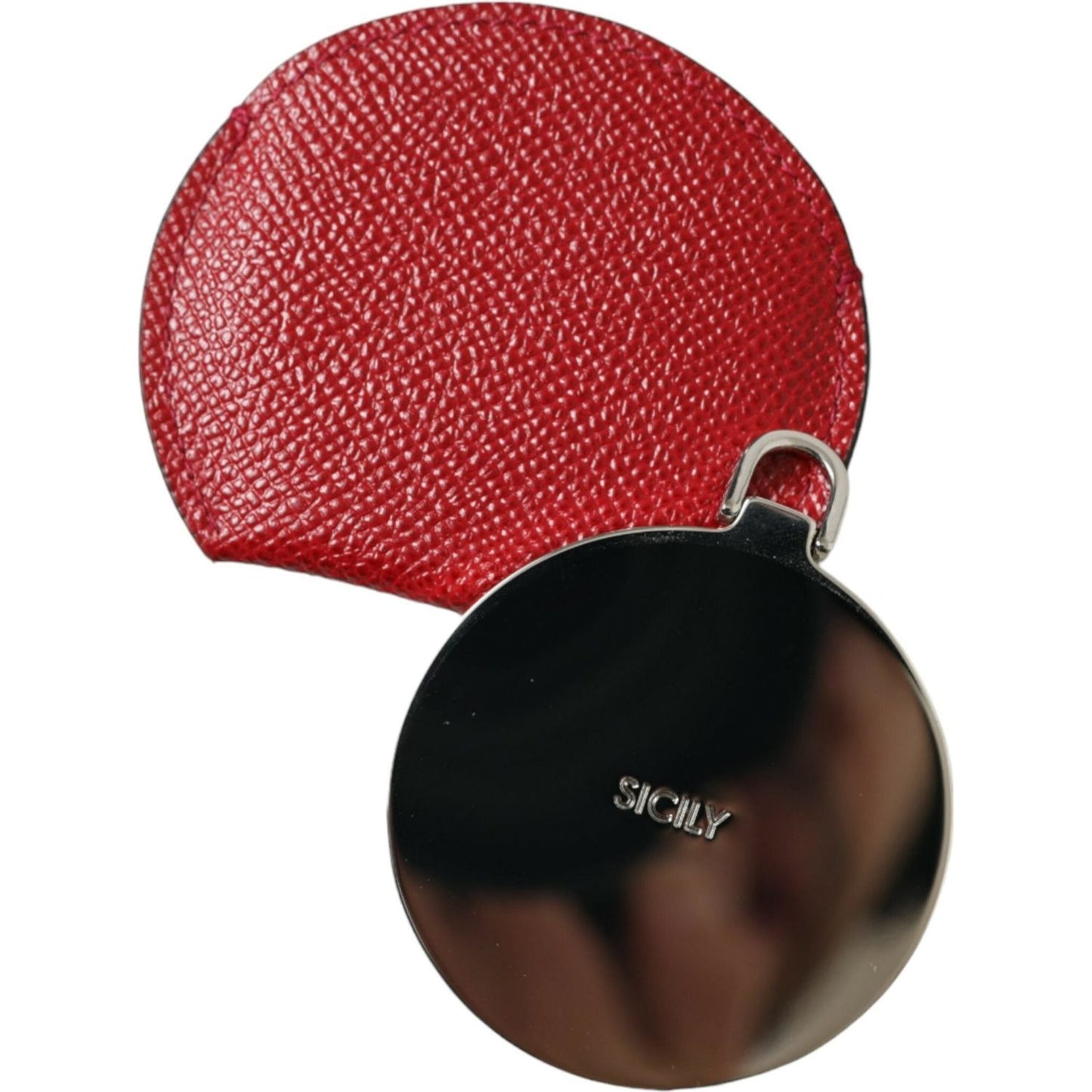 Dolce & Gabbana Elegant Red Leather Mirror Holder Dolce & Gabbana Brown