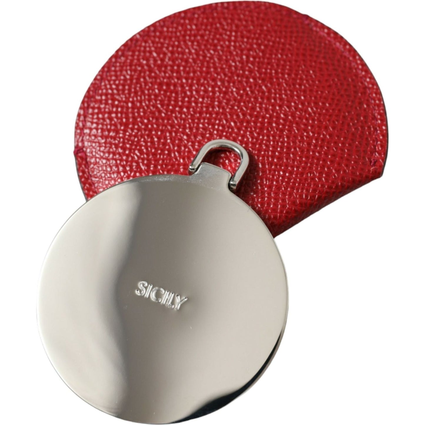 Dolce & Gabbana Elegant Red Leather Mirror Holder Dolce & Gabbana Brown