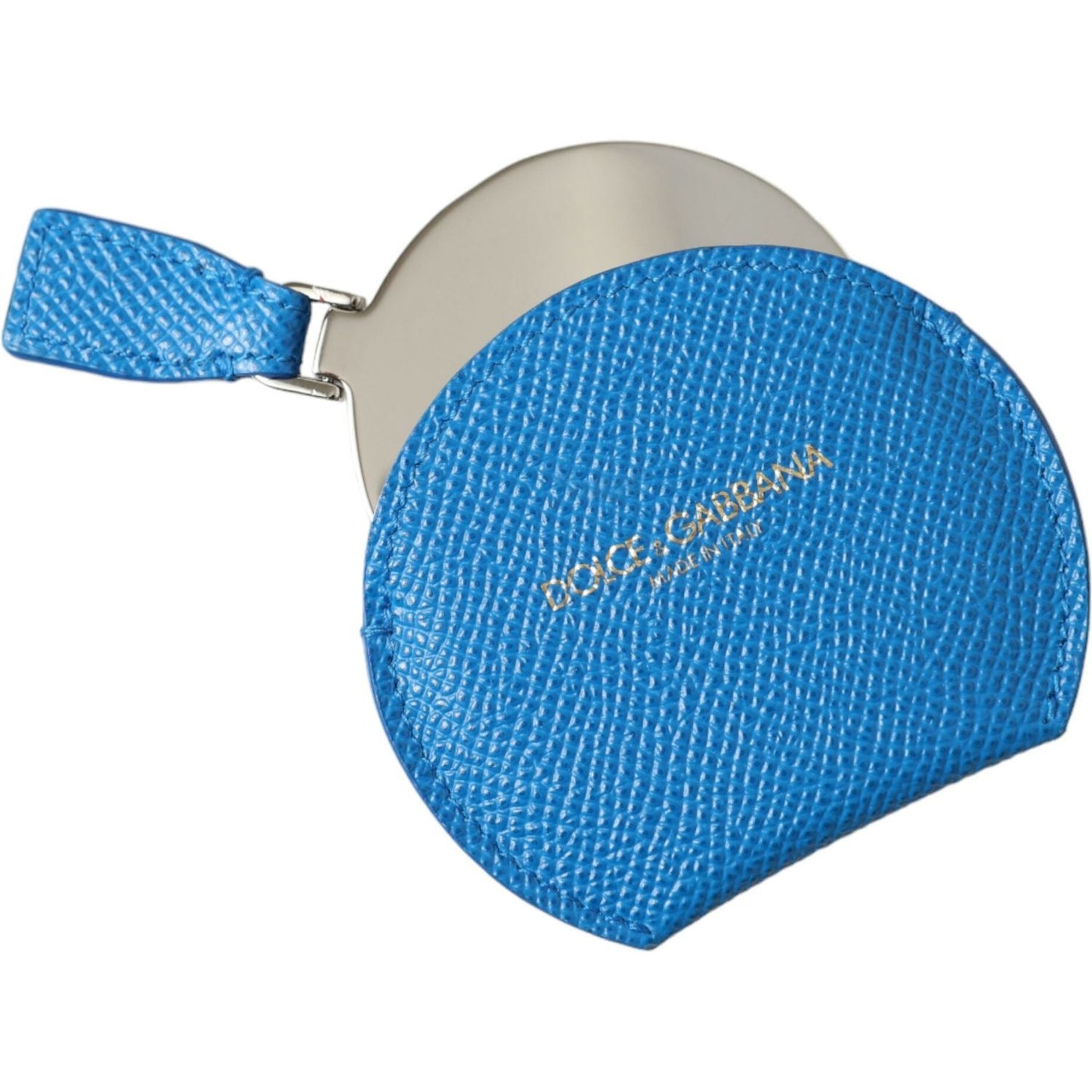 Dolce & Gabbana Elegant Blue Leather Mirror Holder Dolce & Gabbana Steel Blue