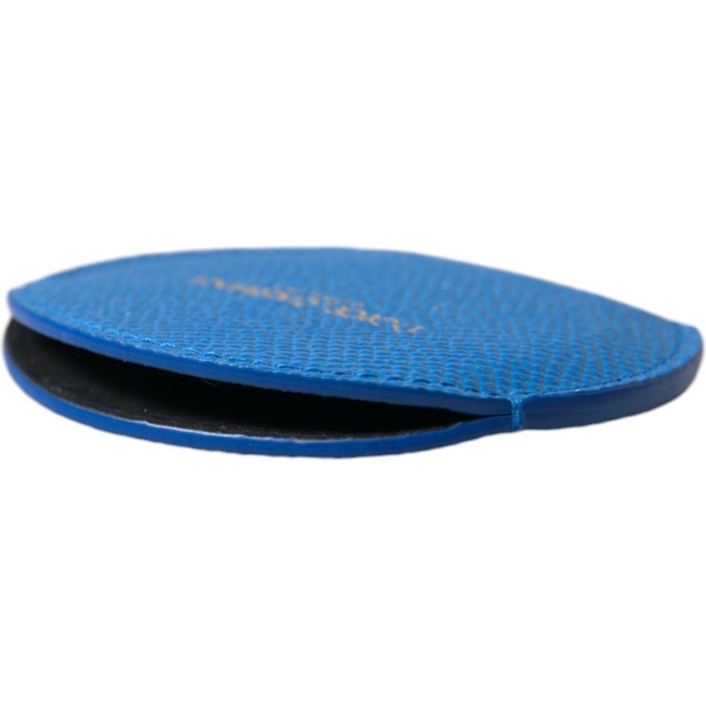 Dolce & Gabbana Elegant Blue Leather Mirror Holder Dolce & Gabbana Steel Blue