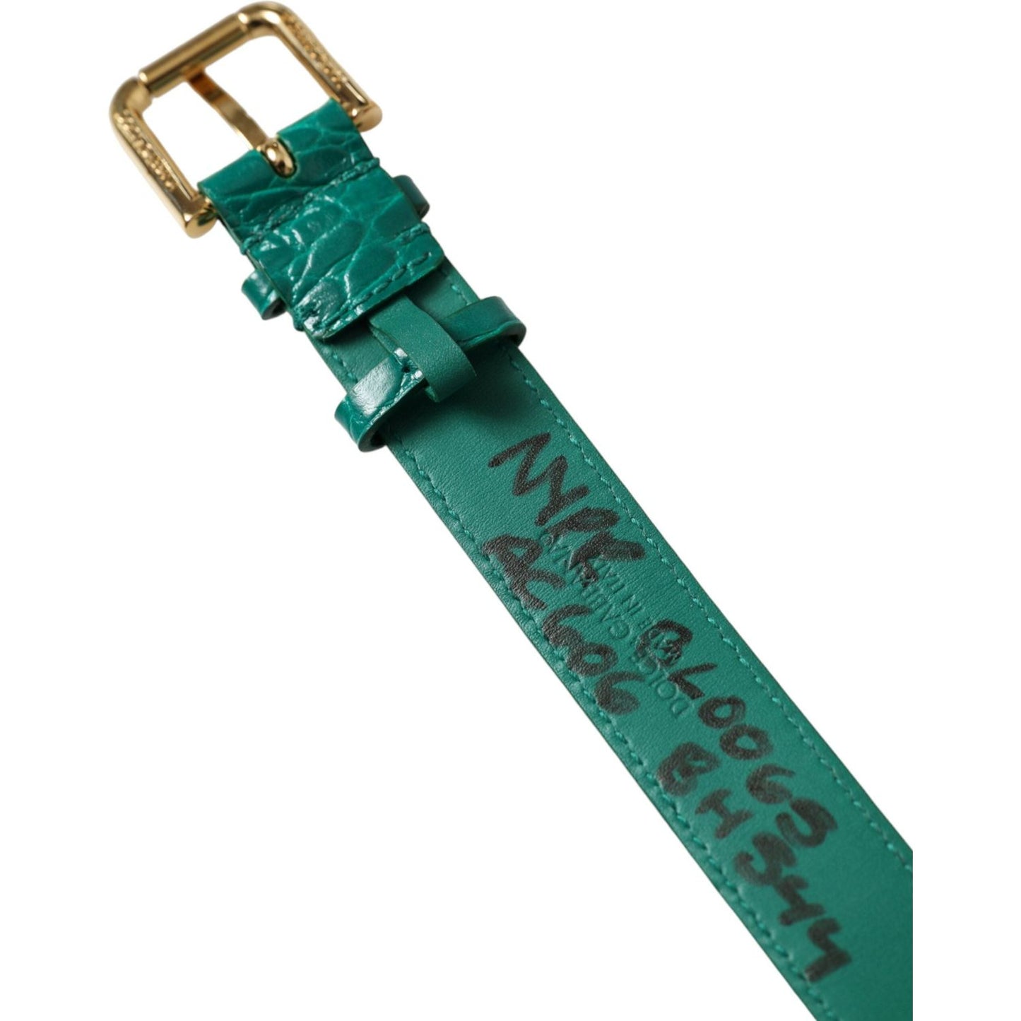 Dolce & Gabbana Elegant Green Leather Neck Band Dolce & Gabbana Dark Slate Gray