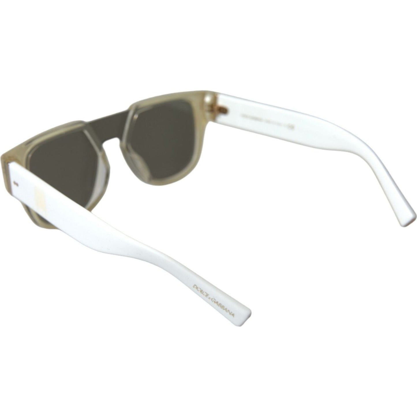 Dolce & Gabbana Chic White Acetate Designer Sunglasses Dolce & Gabbana Dim Gray