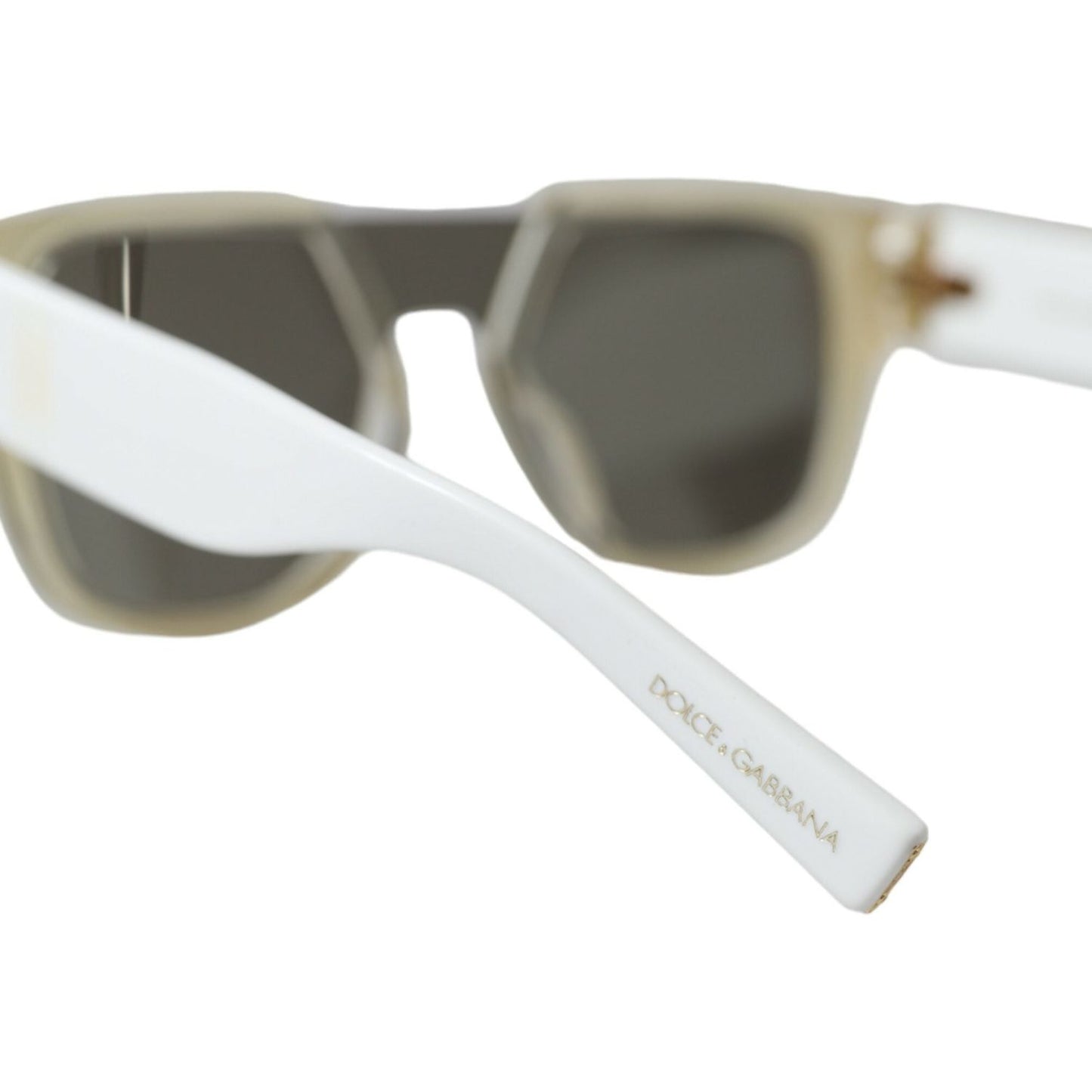 Dolce & Gabbana Chic White Acetate Designer Sunglasses Dolce & Gabbana Dim Gray
