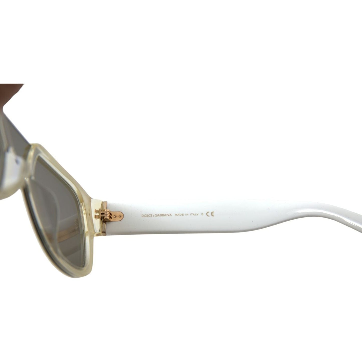 Dolce & Gabbana Chic White Acetate Designer Sunglasses Dolce & Gabbana Light Slate Gray