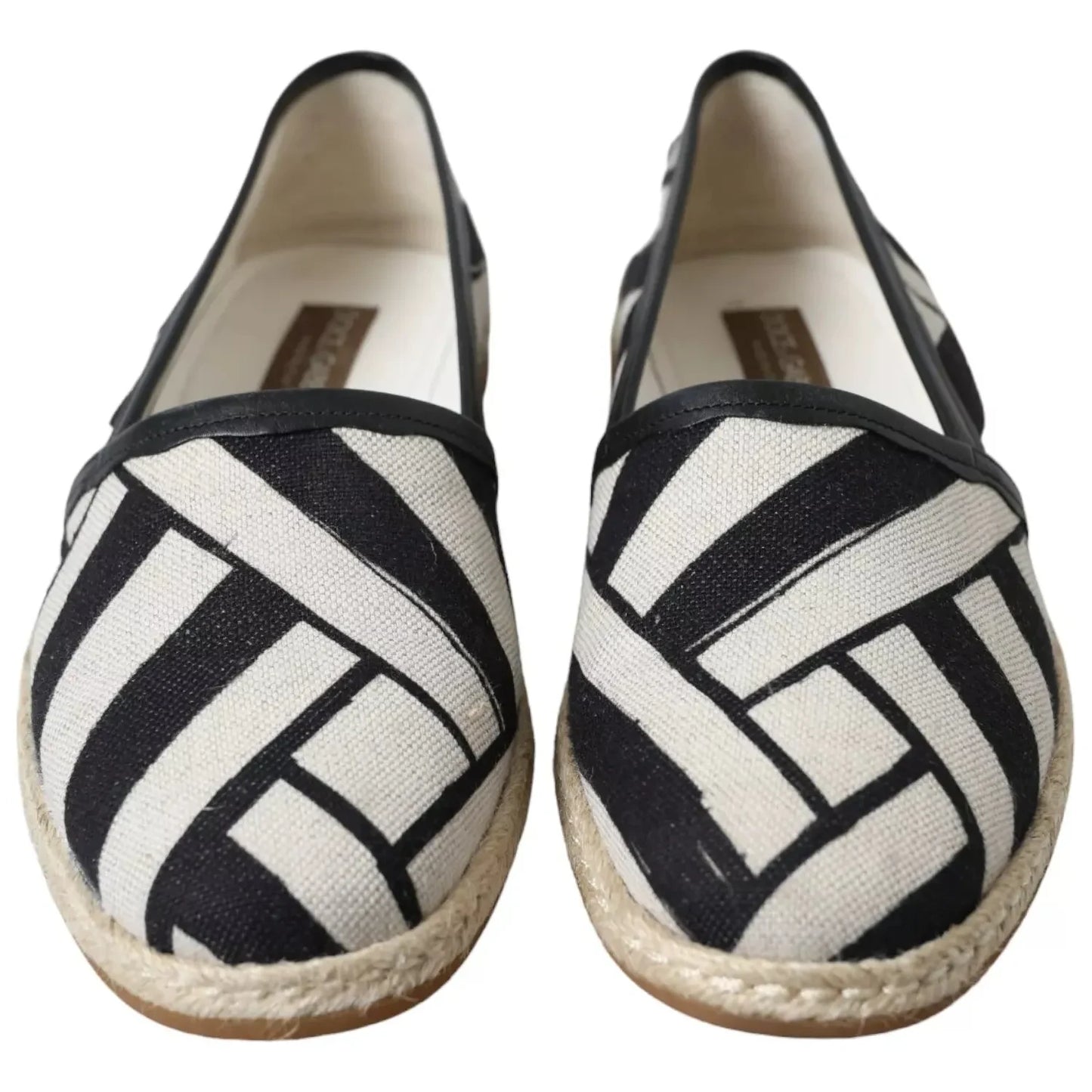 Dolce & Gabbana Elegant Striped Leather Espadrilles Dolce & Gabbana Gray