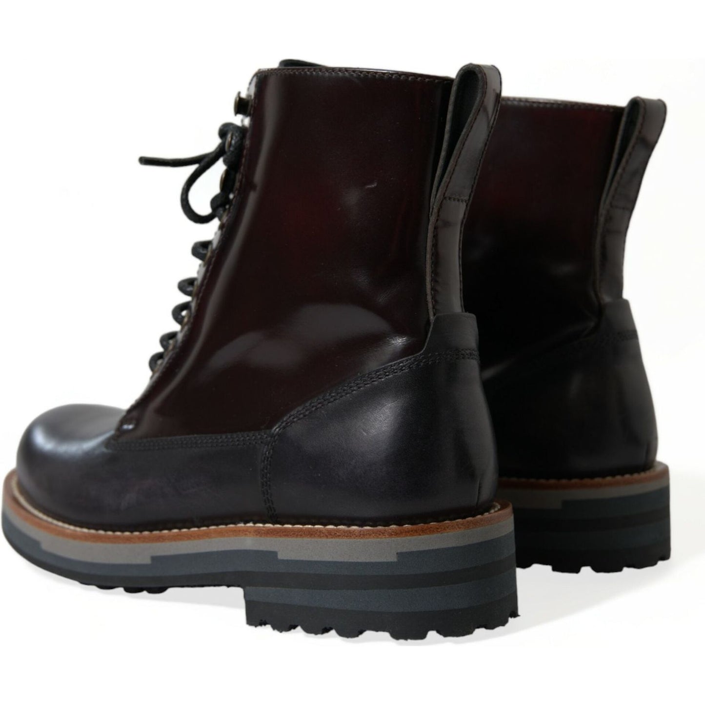 Dolce & Gabbana Chic Bi-Color Leather Mid Calf Boots Dolce & Gabbana Black