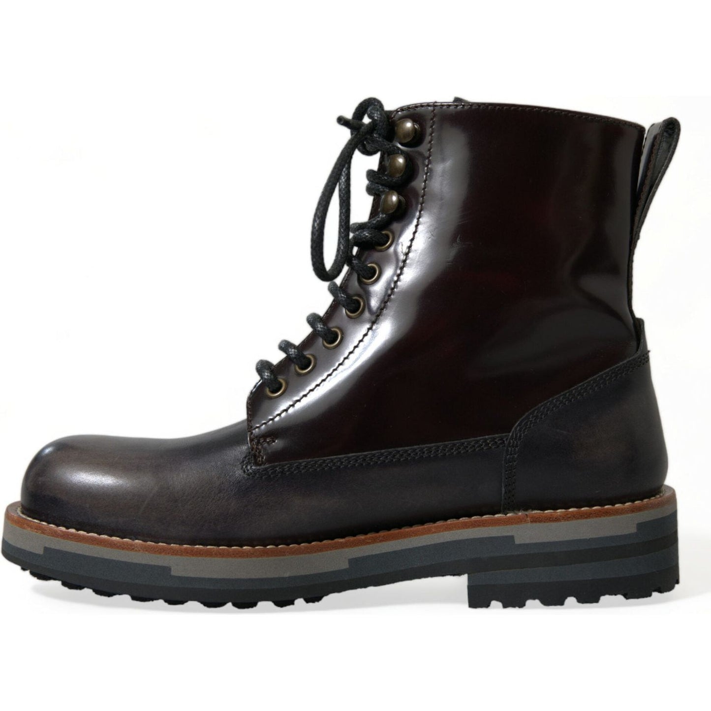 Dolce & Gabbana Chic Bi-Color Leather Mid Calf Boots Dolce & Gabbana Black