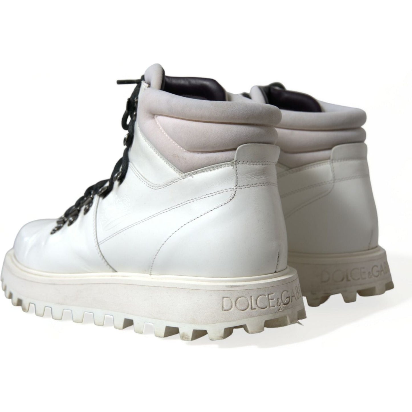 Dolce & Gabbana Pristine White Italian Ankle Boots Dolce & Gabbana Light Gray