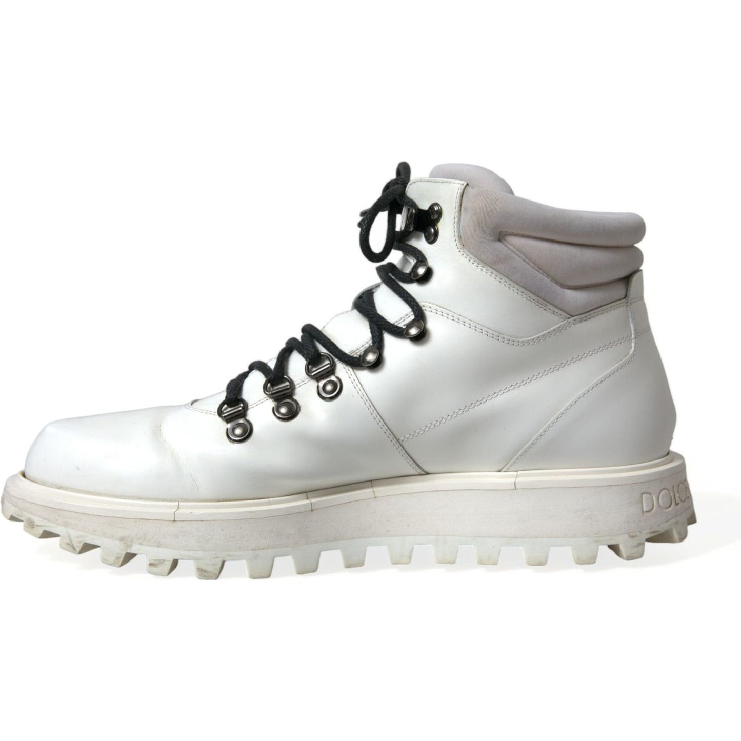 Dolce & Gabbana Pristine White Italian Ankle Boots Dolce & Gabbana Light Gray