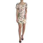 Dolce & Gabbana Elegant Pink Lily Print Sheath Dress Dolce & Gabbana Rosy Brown