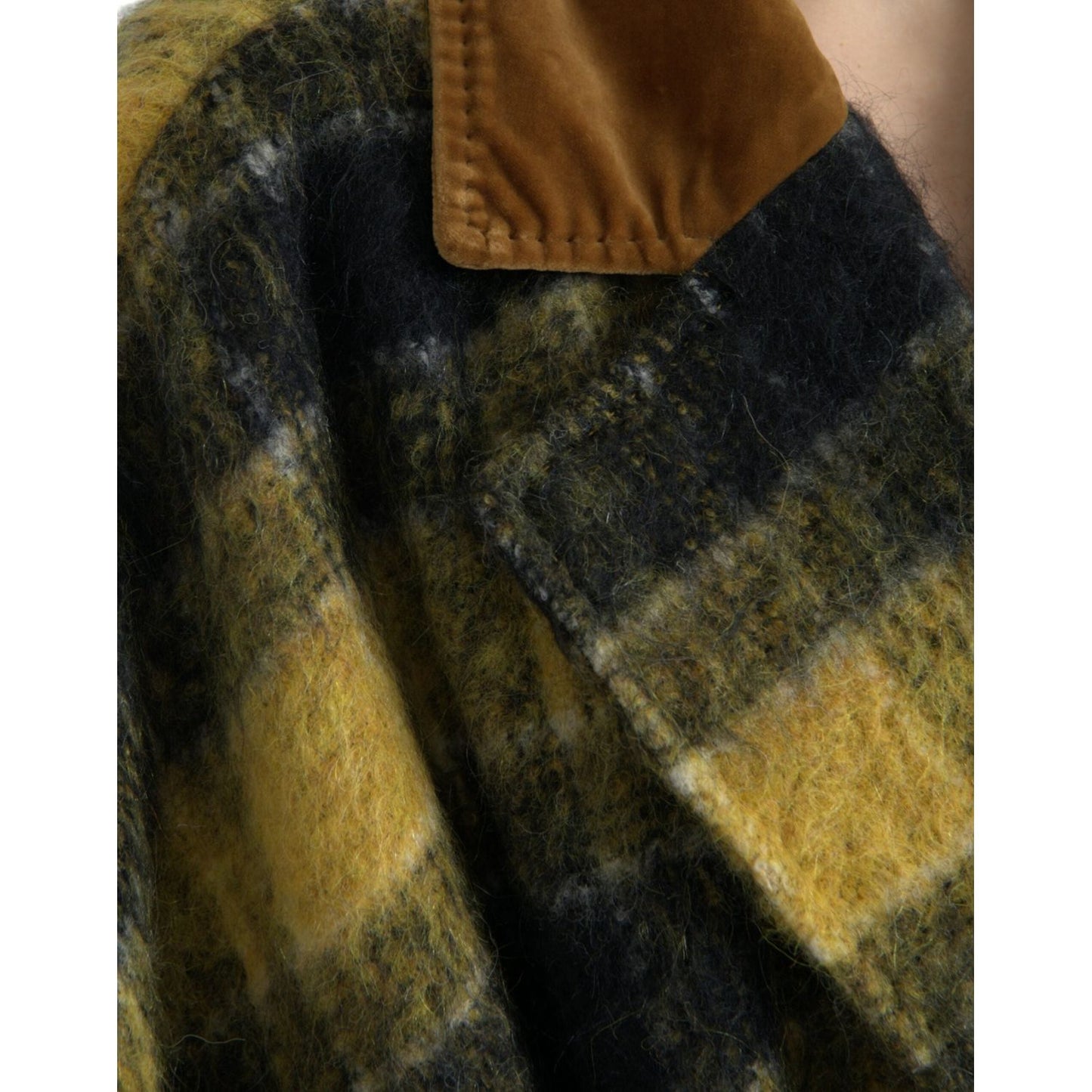 Dolce & Gabbana Chic Checkered Long Trench Coat in Sunny Yellow Dolce & Gabbana Black