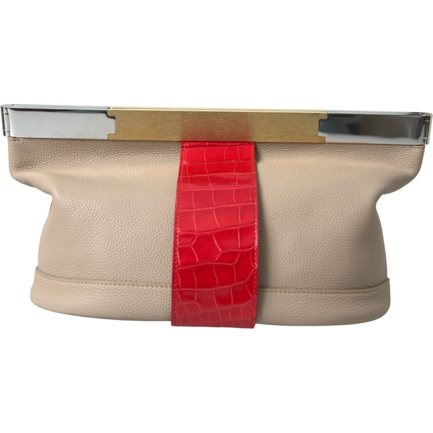 Balenciaga Two Tone Exotic Leather Clutch Balenciaga Tan