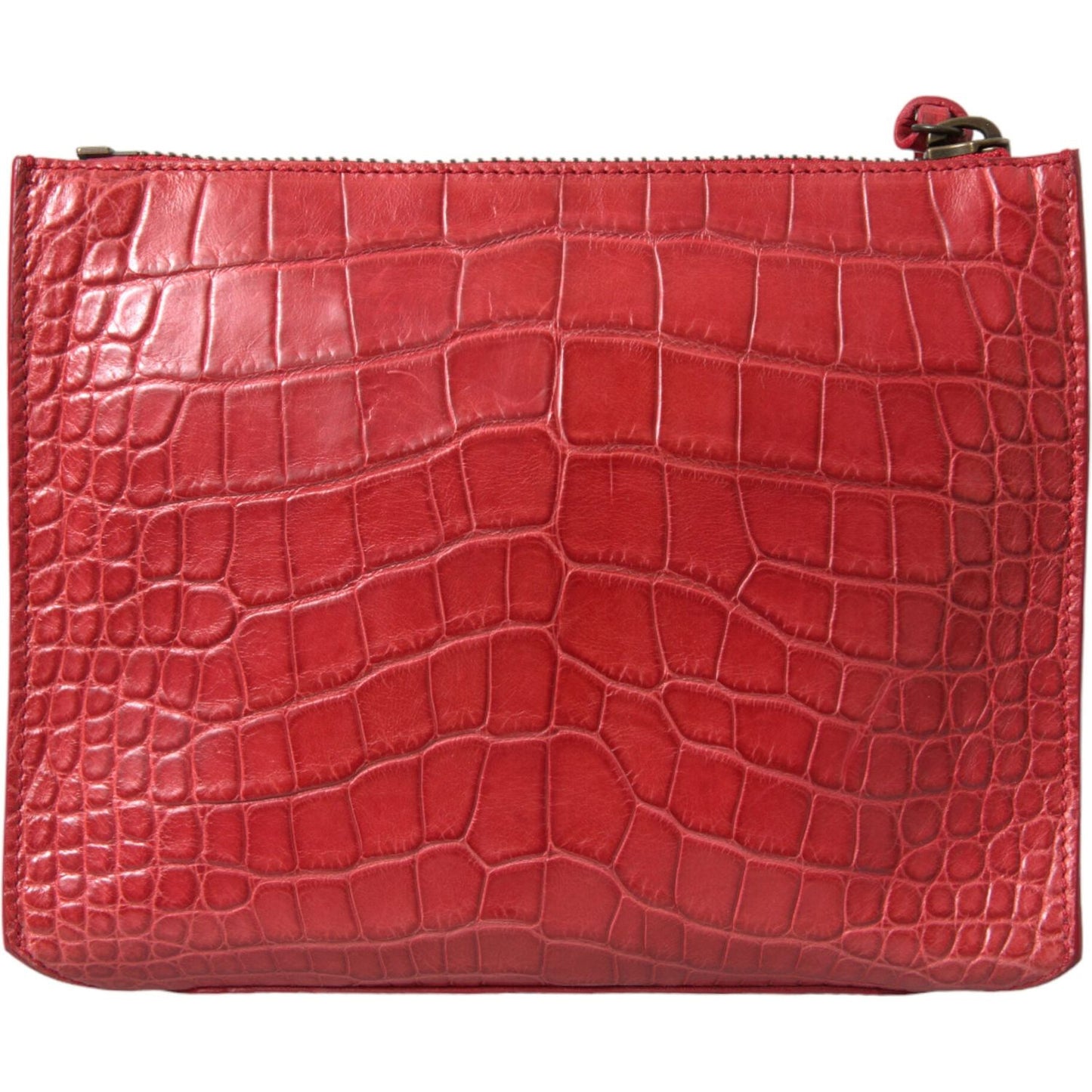 Balenciaga Exotic Red Alligator Leather Clutch Balenciaga Brown