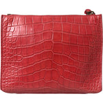 Balenciaga Red Exotic Skin Leather Classic Pouch Purse Wristlet Bag BAG1165