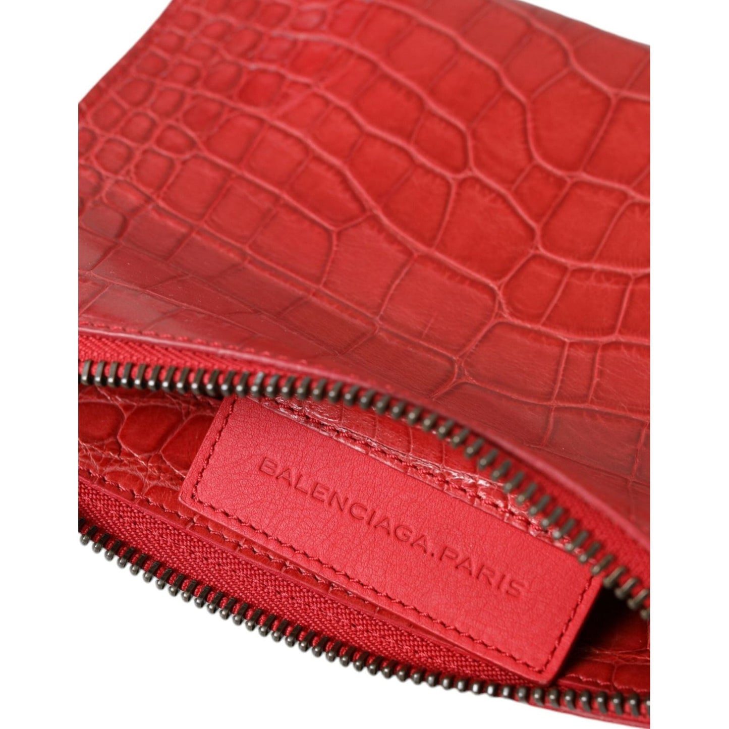 Balenciaga Exotic Red Alligator Leather Clutch Balenciaga Firebrick