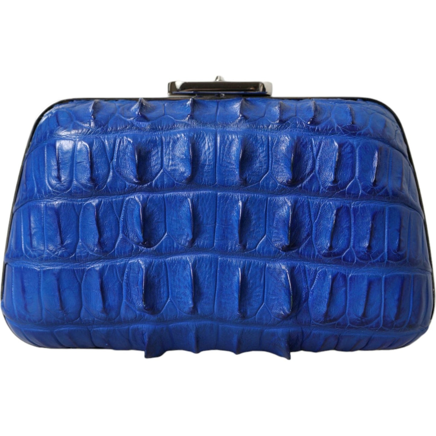 Balenciaga Electric Blue Crocodile Skin Clutch Balenciaga Dark Slate Blue