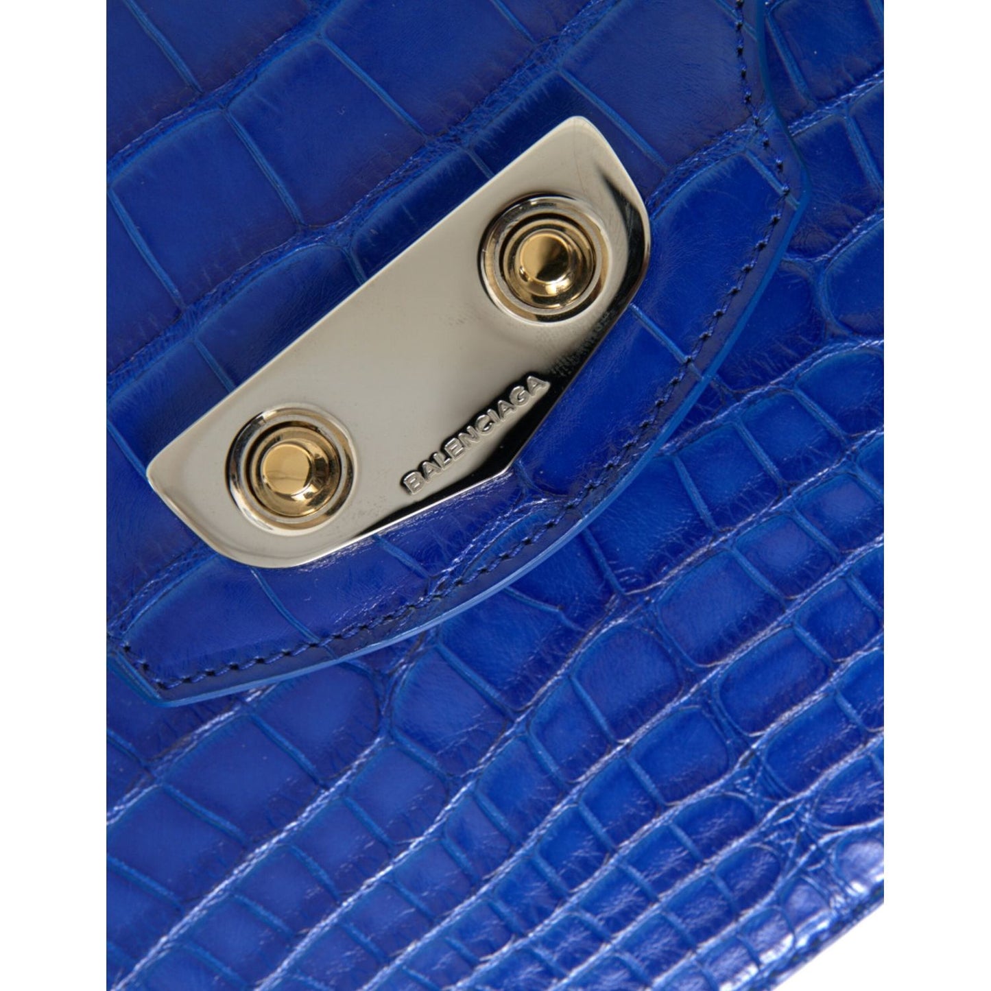 Balenciaga Chic Alligator Skin Chain Shoulder Bag Balenciaga Midnight Blue