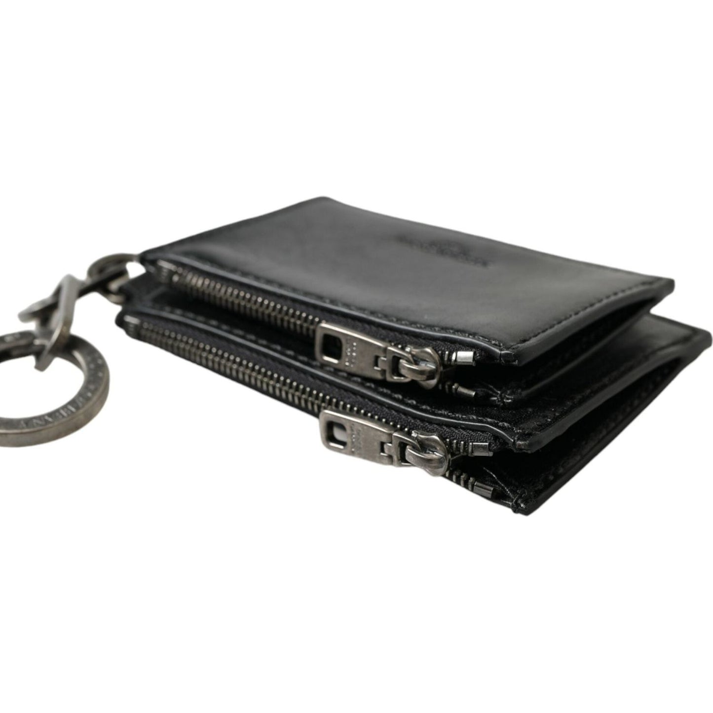 Dolce & Gabbana Black Leather Zip Logo Keyring Coin Purse Keyring Wallet Dolce & Gabbana Dark Slate Gray