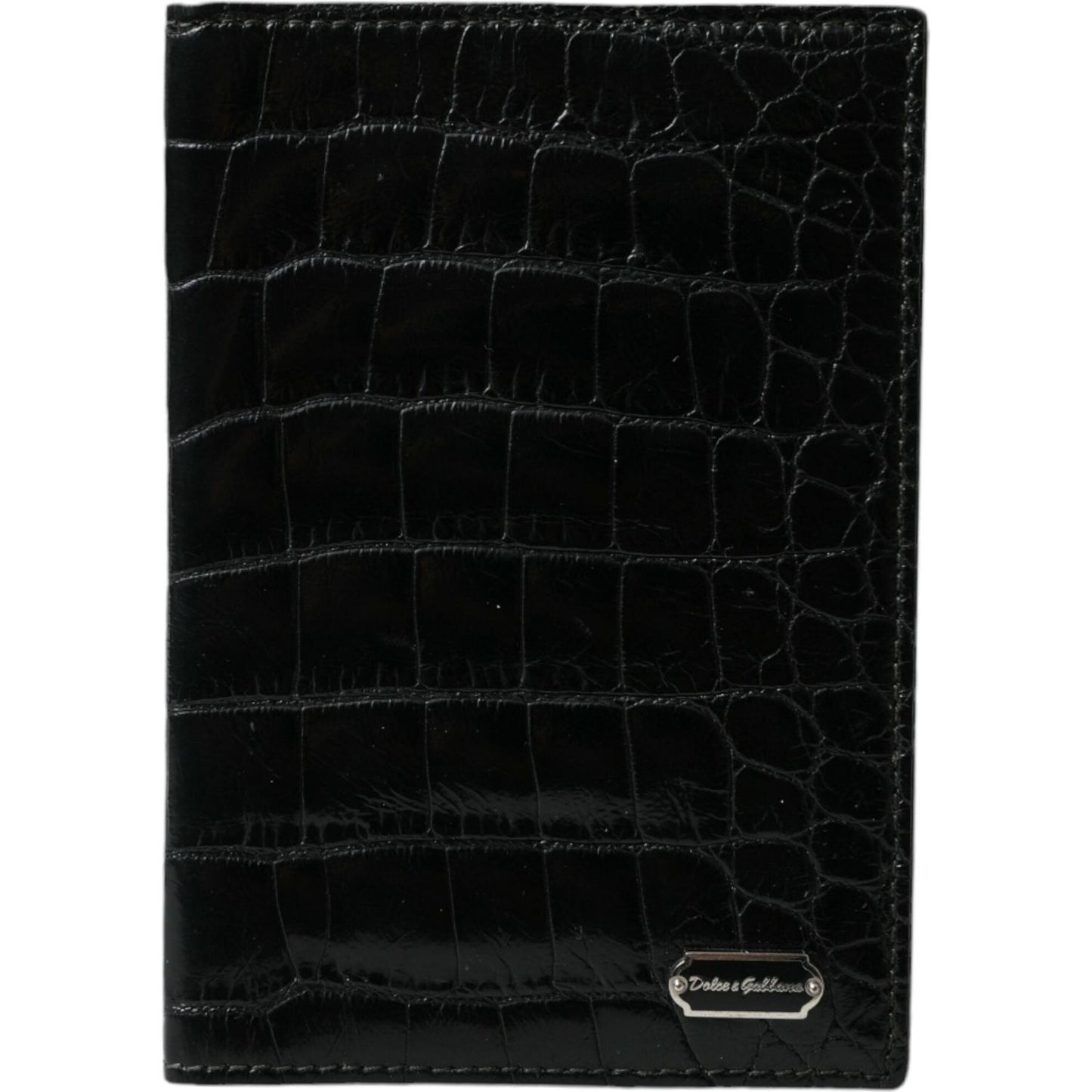 Dolce & Gabbana Black Exotic Skin Leather Long Bifold Passport Holder Dolce & Gabbana Black
