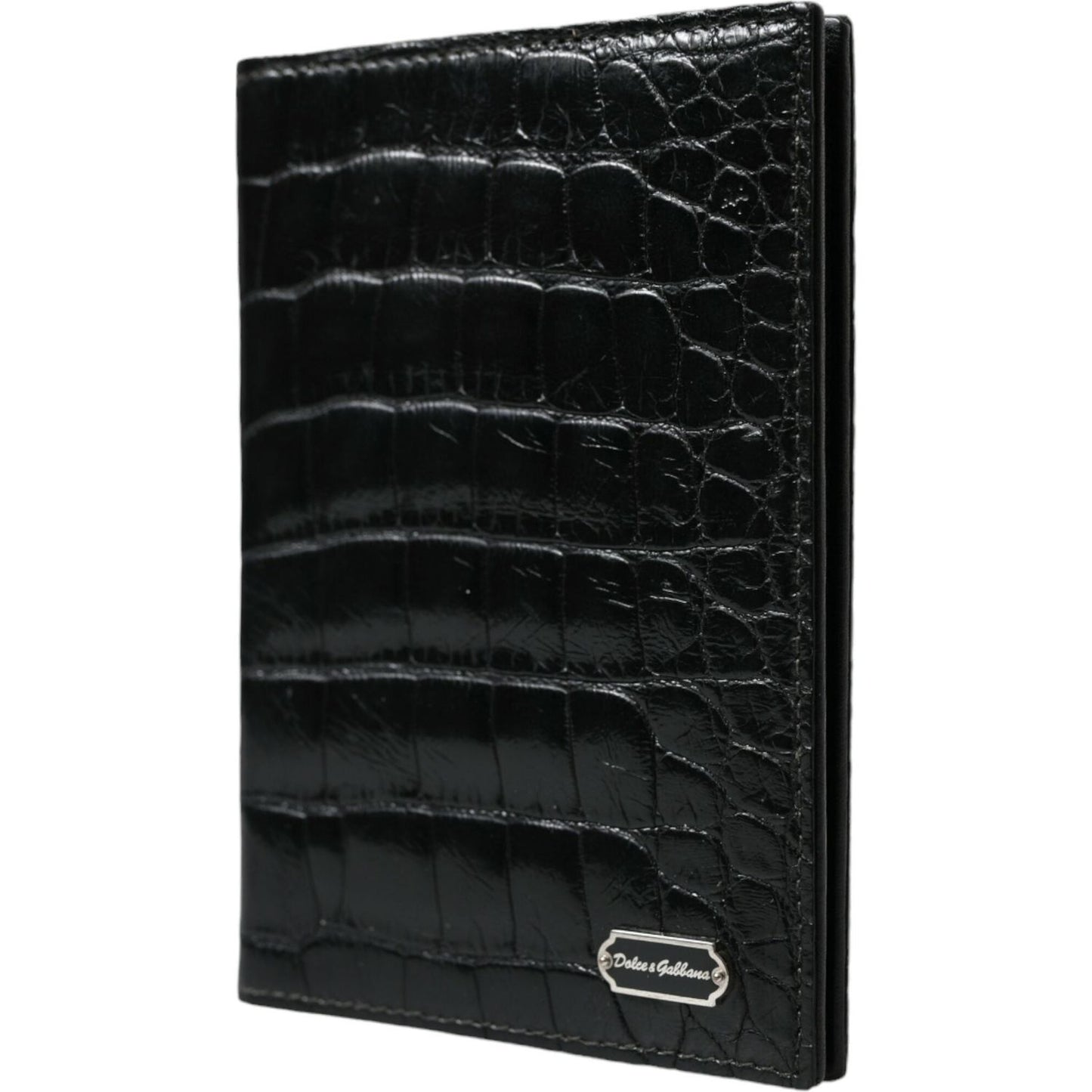 Dolce & Gabbana Black Exotic Skin Leather Long Bifold Passport Holder Dolce & Gabbana Black
