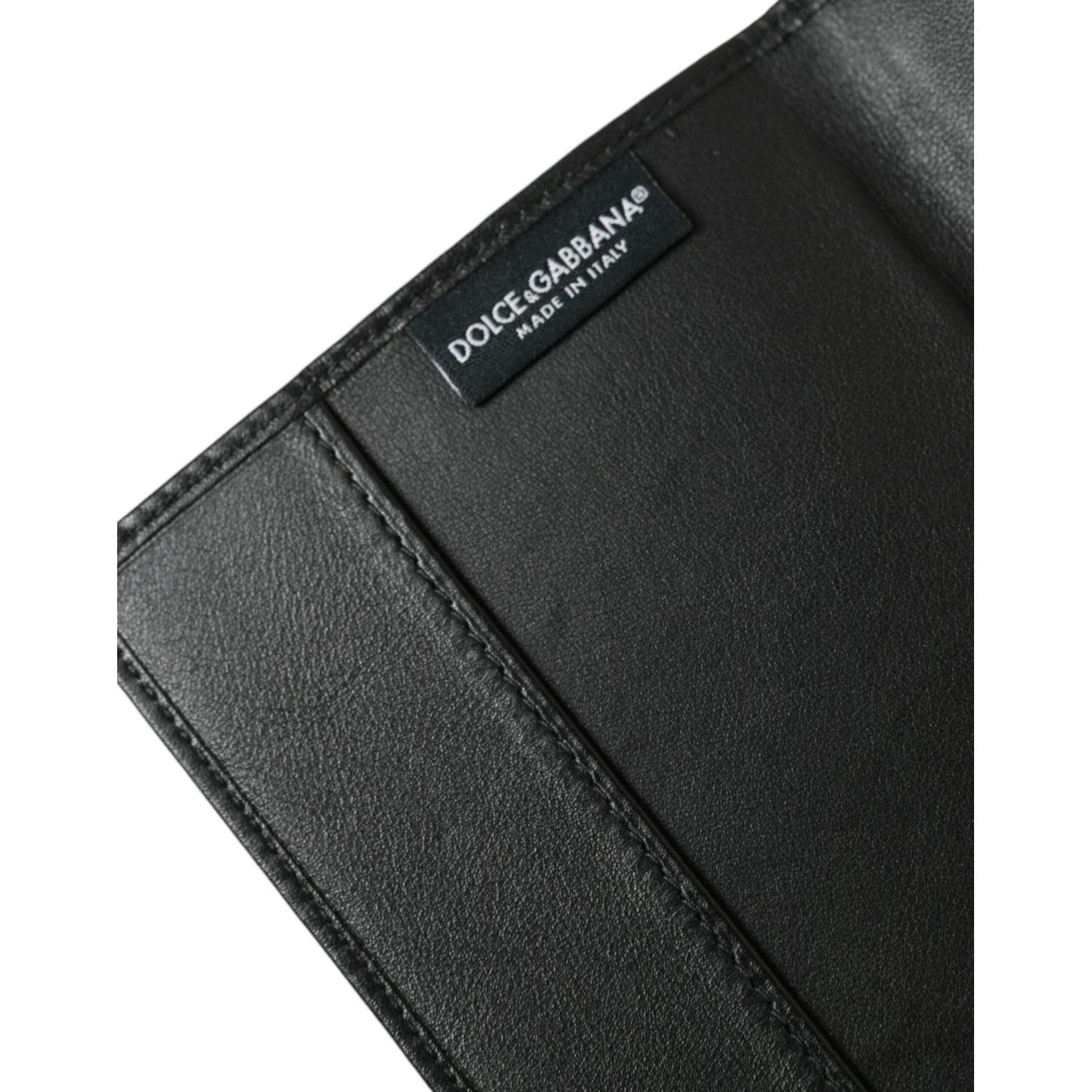 Dolce & Gabbana Black Exotic Skin Leather Long Bifold Passport Holder Dolce & Gabbana Dark Slate Gray