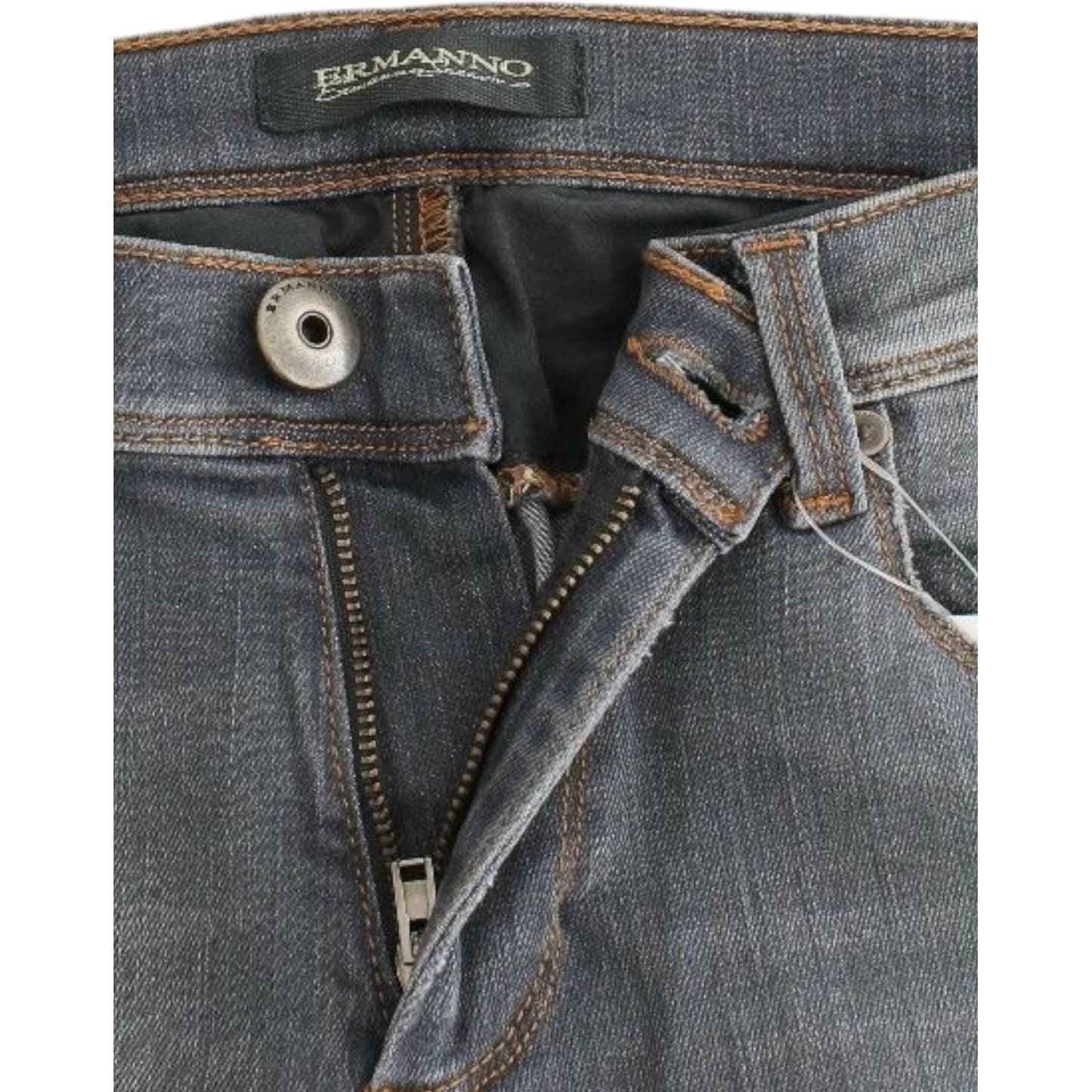 Ermanno Scervino Chic Gray Slim-Fit Skinny Jeans Ermanno Scervino Dark Slate Gray