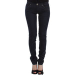 Ermanno Scervino Chic Dark Blue Slim Jeans for Elegant Style Ermanno Scervino Black