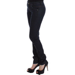 Ermanno Scervino Chic Dark Blue Slim Jeans for Elegant Style Ermanno Scervino Black
