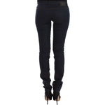 Ermanno Scervino Chic Dark Blue Slim Jeans for Elegant Style Ermanno Scervino Black