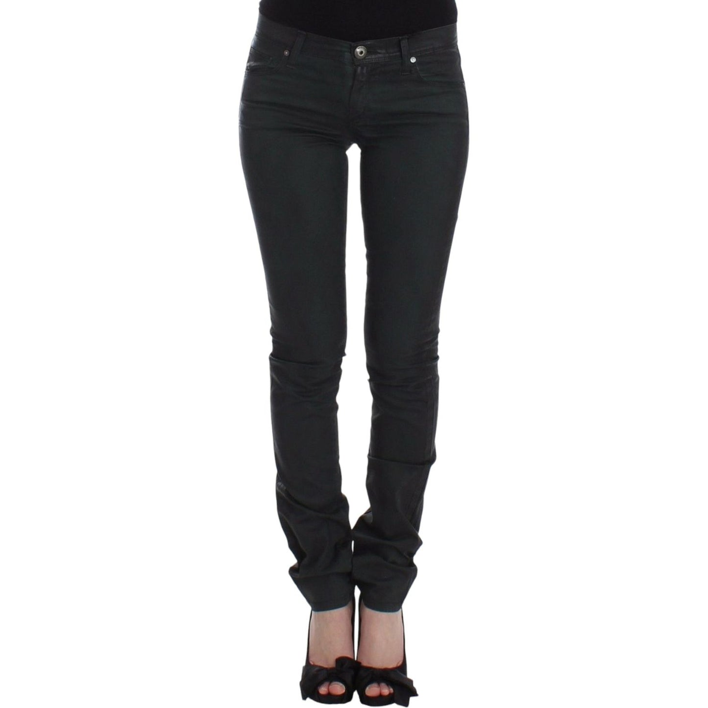 Ermanno Scervino Elegant Dark Green Slim Fit Jeans Ermanno Scervino Dark Slate Gray