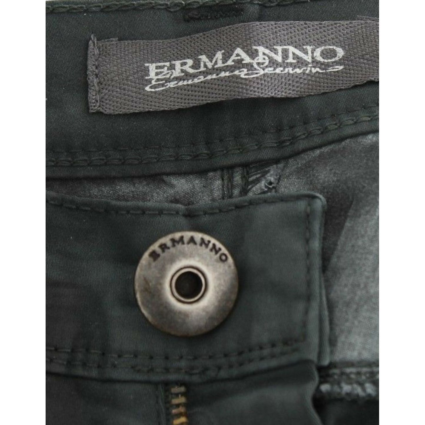 Ermanno Scervino Elegant Dark Green Slim Fit Jeans Ermanno Scervino Dark Slate Gray
