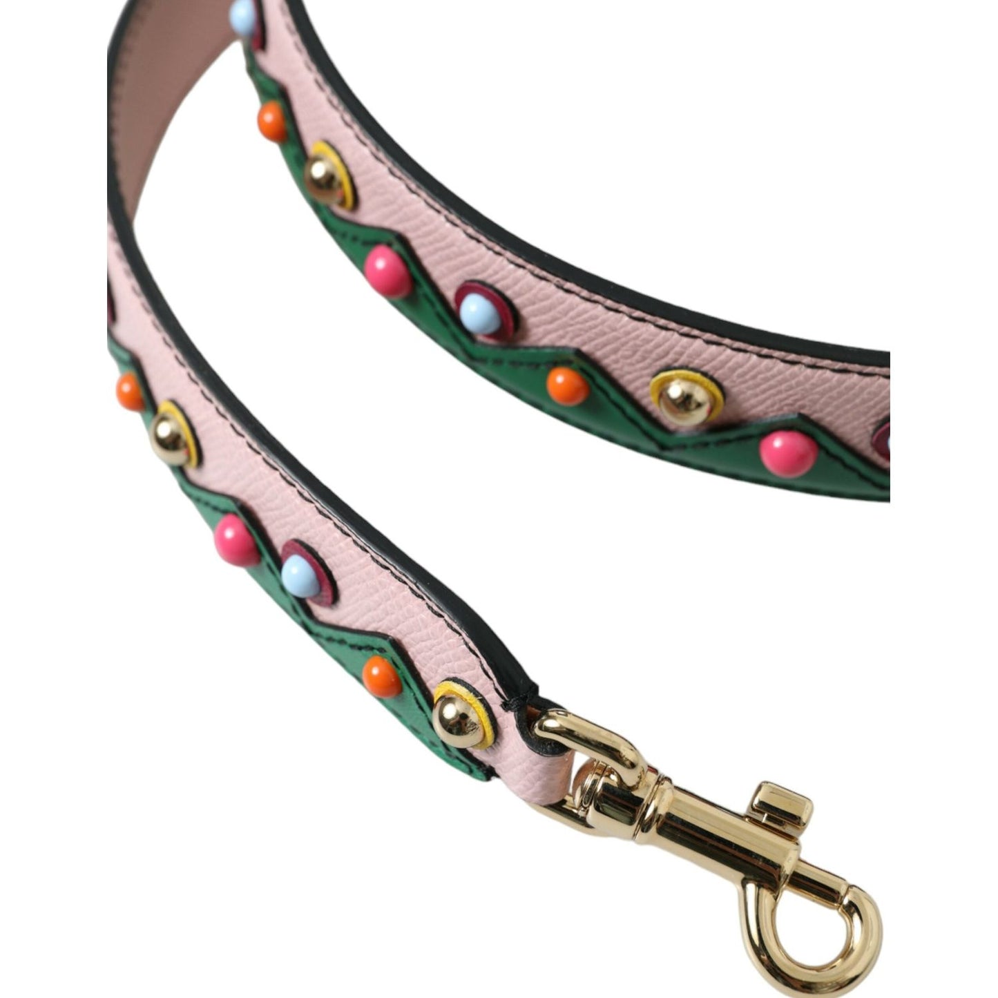 Dolce & Gabbana Pink Leather Handbag Accessory Shoulder Strap Dolce & Gabbana Tan