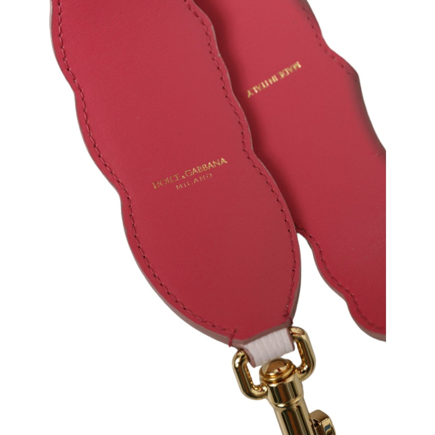 Dolce & Gabbana White Floral Leather Accessory Shoulder Strap Dolce & Gabbana Brown