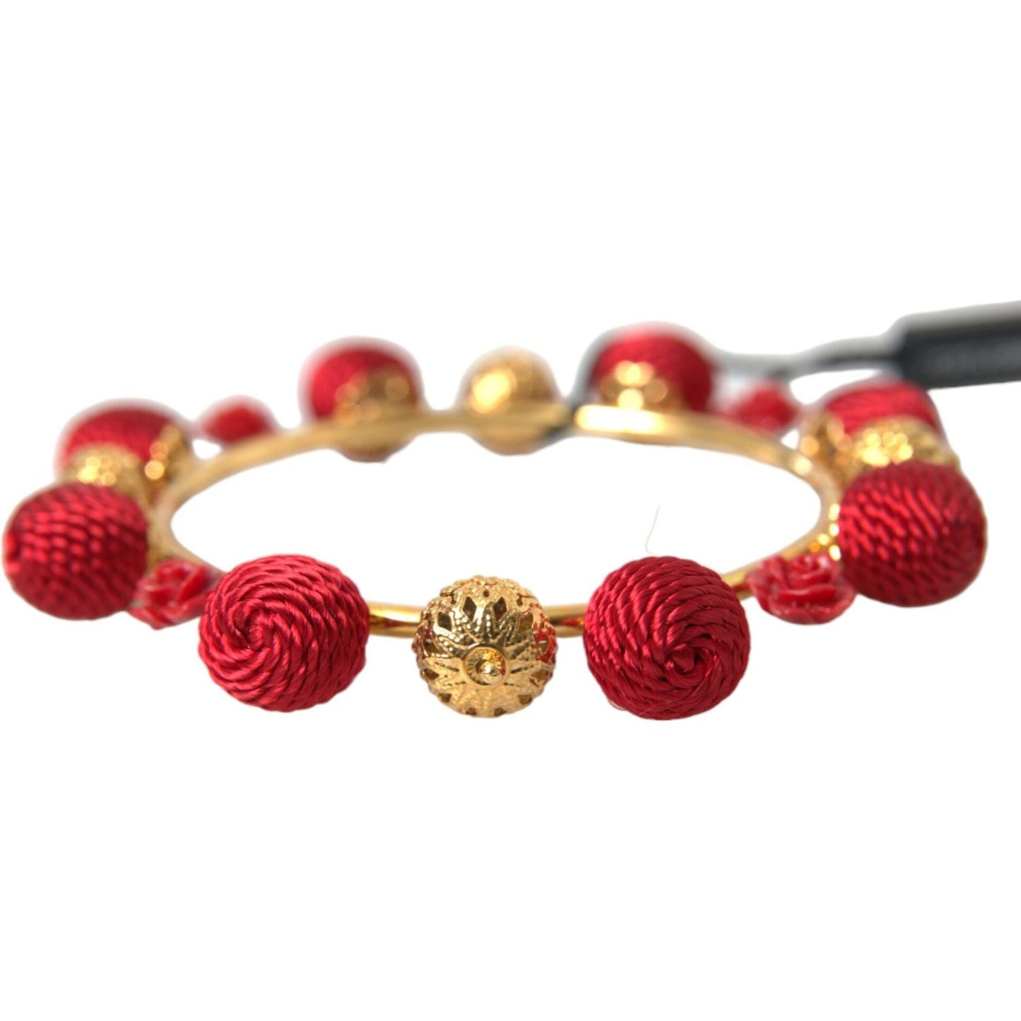 Dolce & Gabbana Gold Brass Red RUNWAY Sicilia Natale Roses Bracelet Bracelet Dolce & Gabbana Brown