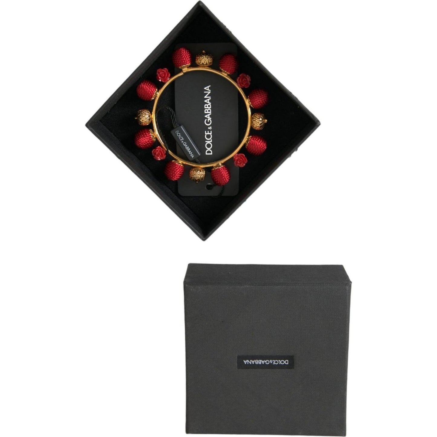 Dolce & Gabbana Gold Brass Red RUNWAY Sicilia Natale Roses Bracelet Bracelet Dolce & Gabbana Dark Slate Gray