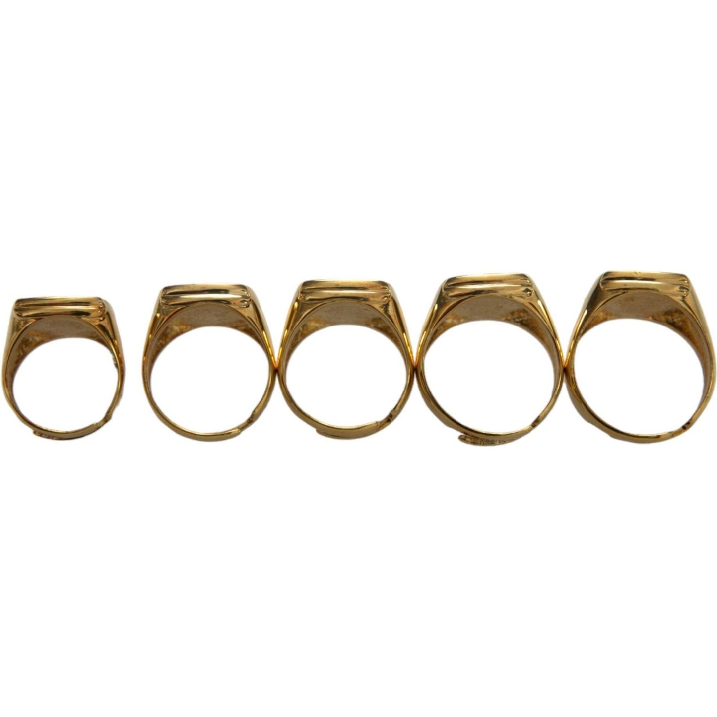 Dolce & Gabbana Gold Brass ROYAL Enamel Set of 5 Ring Ring Dolce & Gabbana Sienna