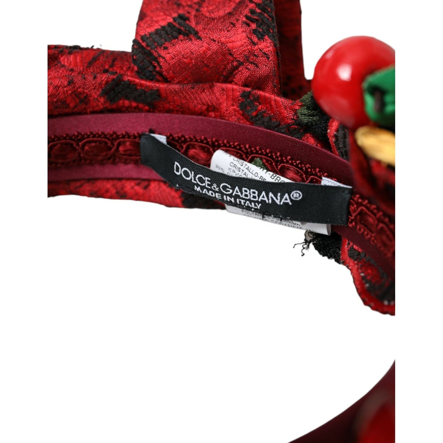 Dolce & Gabbana Red Cherry Sicily Embellished Women Hairband Diadem Dolce & Gabbana Black